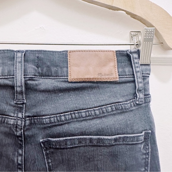 Madewell Cali Demi Boot Black Charcoal Wash Denim Jeans Step Hem Button Fly - Picture 5 of 9